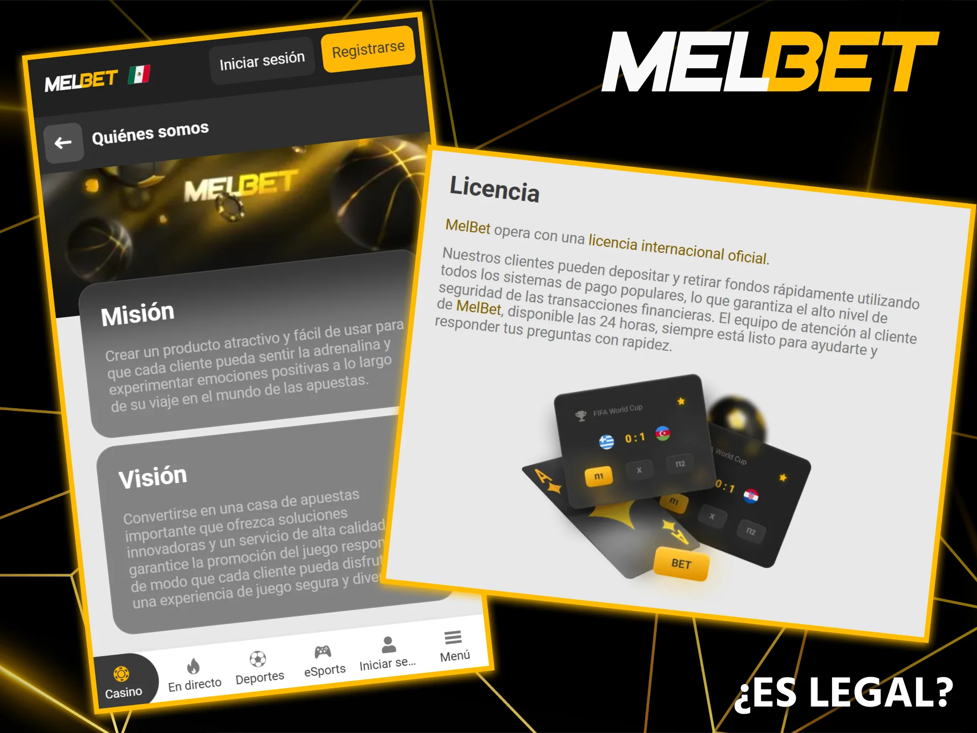 Información oficial sobre la licencia internacional y la legalidad de la casa de apuestas Melbet.