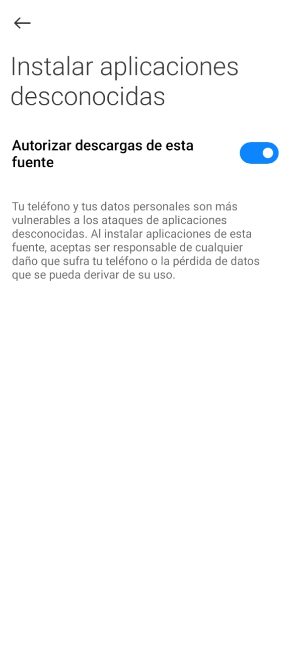 Permita instalaciones de fuentes desconocidas en la configuración de seguridad de su teléfono inteligente antes de abrir el archivo Melbet.