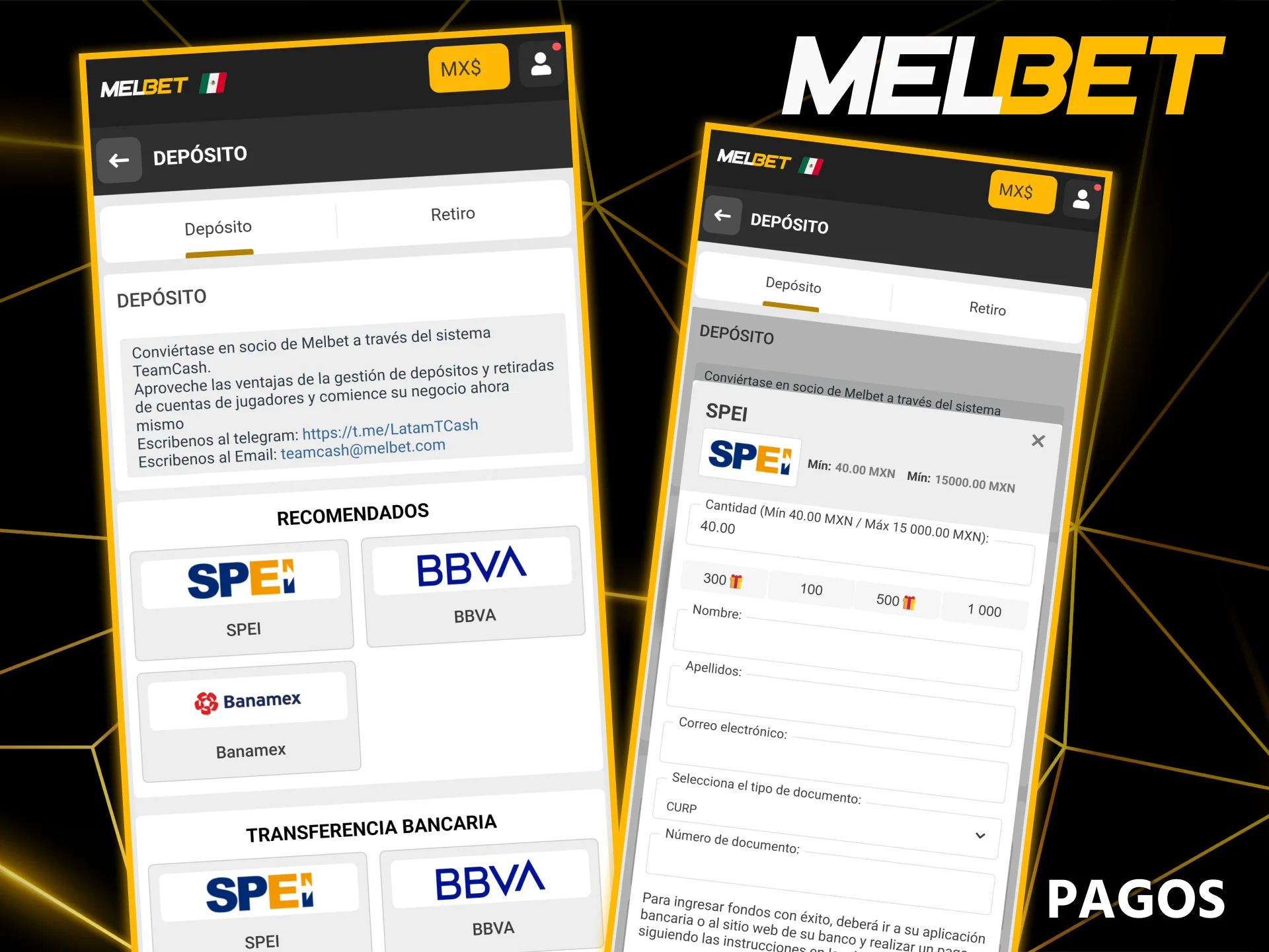 Consulte los métodos de pago disponibles en la aplicación Melbet.