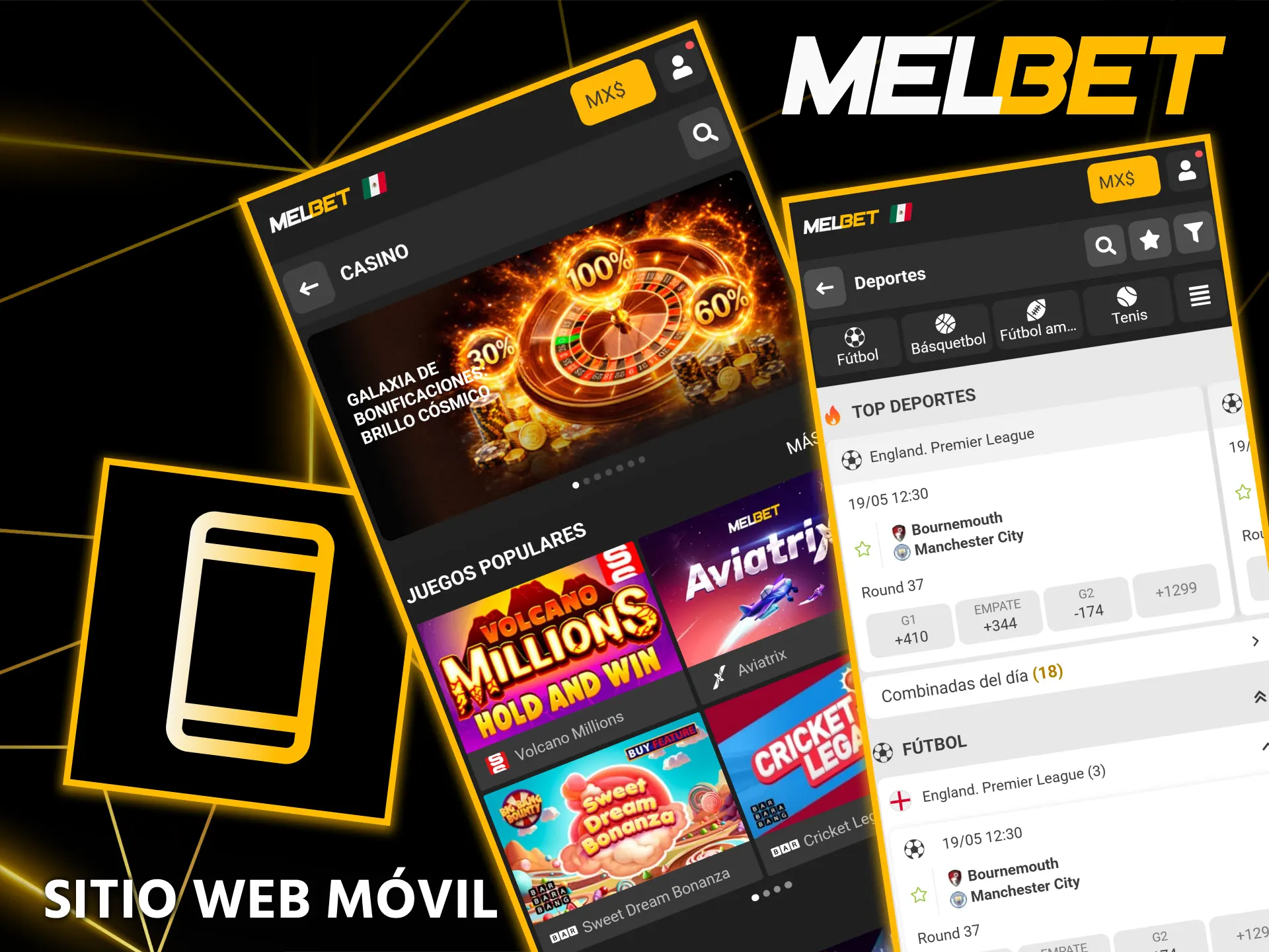 Utilice una versión móvil de Melbet en lugar de la aplicación si le gusta más.
